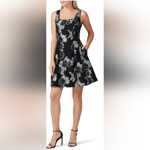 Prabal Gurung Collective Black Floral Jacquard Flare Dress | Rent the Runway - Picture 7 of 7